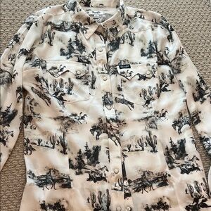 Wrangler Western Print Button-Up Shirt silk